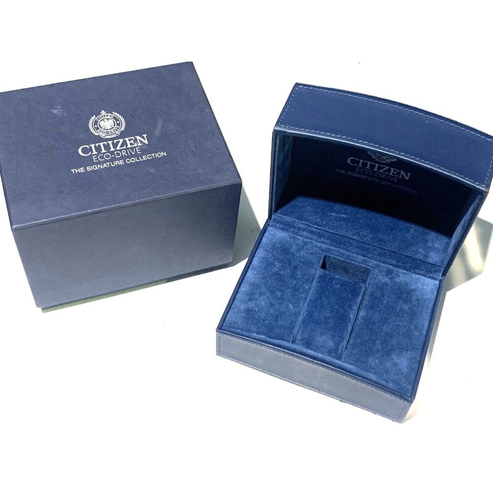 Citizen Watch Box The Signature Collection Presentation Blue Cardboard Empty